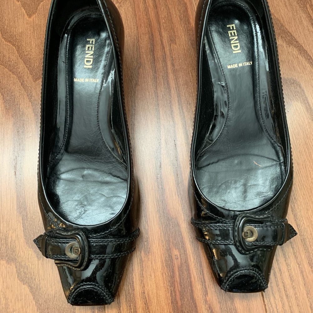 Authentic Fendi buckle zucca shoes 37 1/2